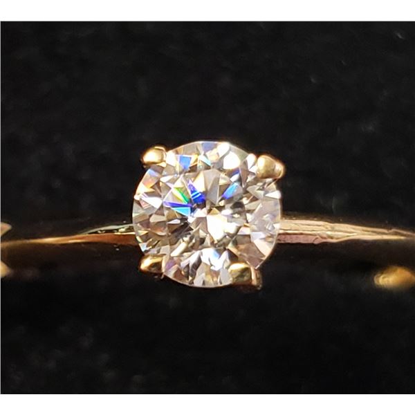 10K YELLOW GOLD MOISSANITE(0.5CT) RING SIZE 6.5