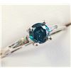 Image 1 : 14K WHITE GOLD BLUE DIAMOND TREATED(0.42CT) RING