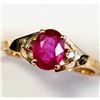 Image 1 : 10K YELLOW GOLD RUBY(1CT) DIAMOND(0.02CT) RING