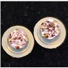 Image 1 : 10K YELLOW GOLD PINK CZ EARRINGS