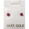 Image 1 : 14K YELLOW GOLD RUBY(0.22CT) EARRINGS, MADE IN