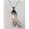 Image 1 : SILVER FREE FORM PEARL 16"  NECKLACE