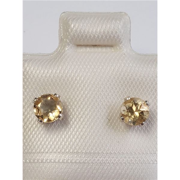 SILVER CITRINE(0.5CT) EARRINGS, MADE IN CANADA