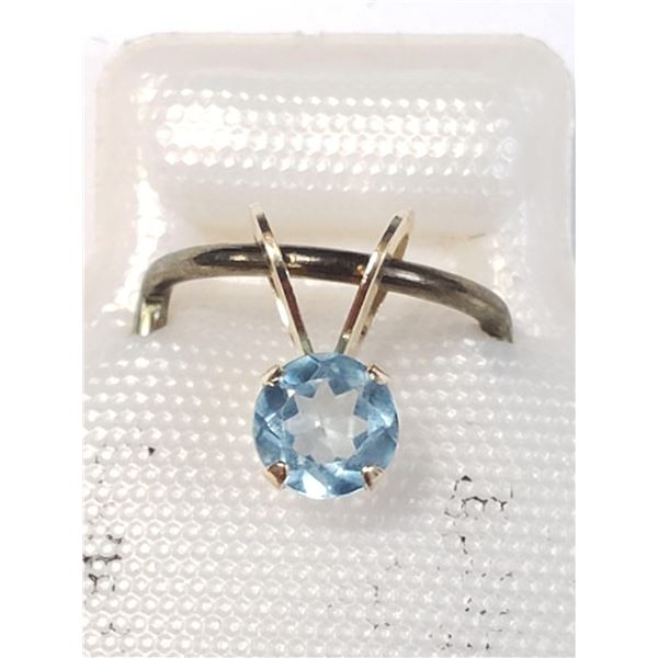 SILVER BLUE TOPAZ PENDANT, MADE IN CANADA