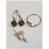 Image 1 : SILVER RING AND 2 EARRING SET