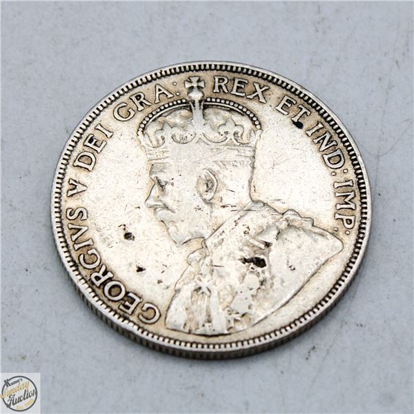 1917 NEWFOUNDLAND SILVER 50 CENT COIN