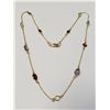 Image 1 : SILVER MULTI GENUINE GEMSTONE GOLD PLATED 18" NEC