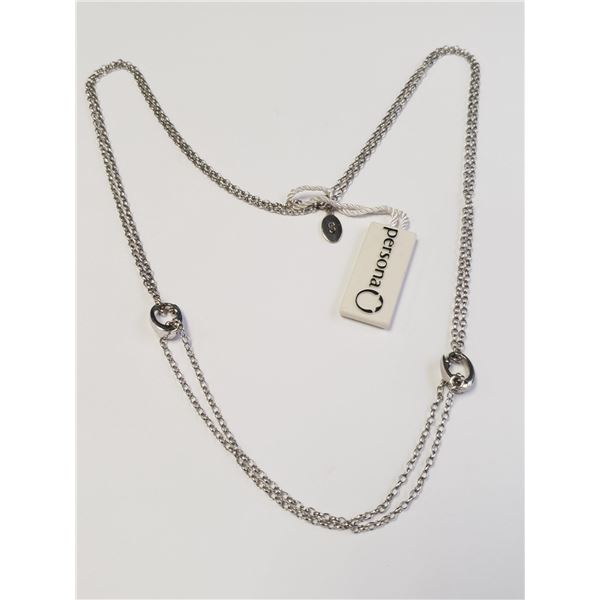 SILVER 18" PERSONA LABEL NECKLACE