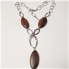 Image 1 : SILVER 24" TOTAL NATURAL WOOD NECKLACE