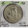 Image 1 : CANADIAN 1958 SILVER DOLLAR, 80% SILVER