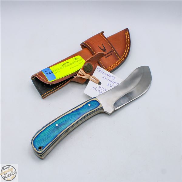 STAINLESS SKINNING KNIFE 58 HRC MICARTA
