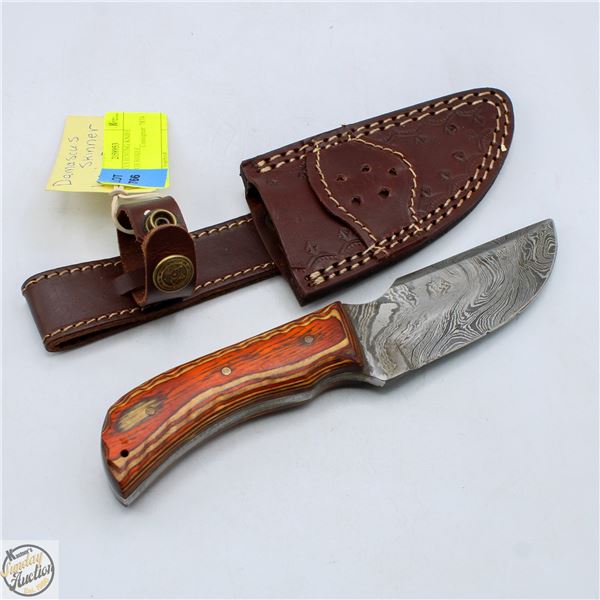DAMASCUS HUNTING KNIFE LAMINATE HANDLE