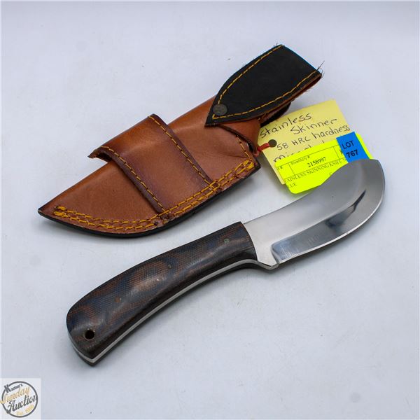 STAINLESS SKINNING KNIFE 58 HRC BLUE