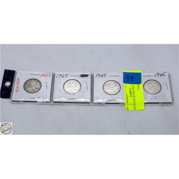 4 SILVER QUARTERS 1965