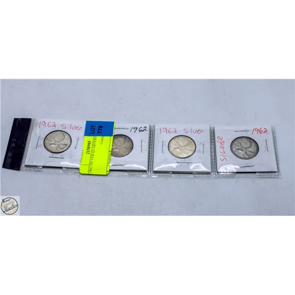 4 1962 SILVER QUARTERS