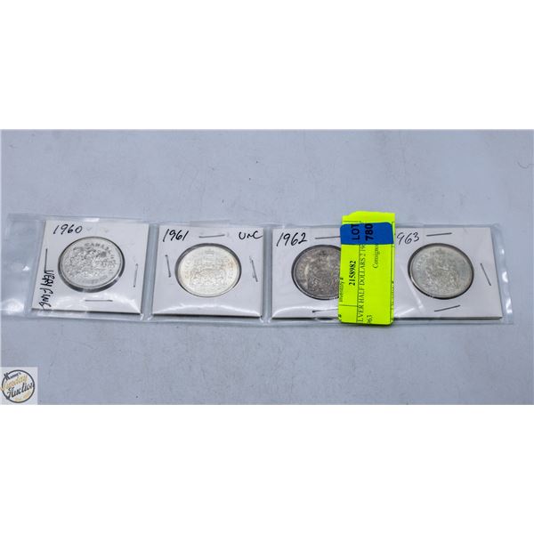 SILVER HALF DOLLARS 2 1961 AND 2 1963