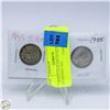 Image 1 : 2 QUEEN ELIZABETH SILVER QUARTERS 1955