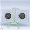Image 2 : 2 QUEEN ELIZABETH SILVER QUARTERS 1955