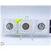 Image 2 : 3 SILVER QUARTERS 1953