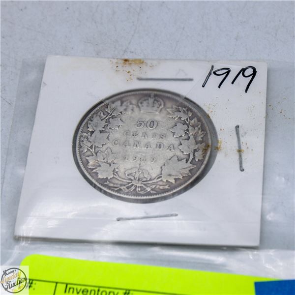 1919 GEORGE V SILVER HALF DOLLAR