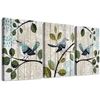 Image 1 : NEW 3PC BIRD ON THE BRANCH ABSTRACT POSTERS 12X16"