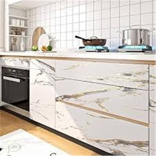 NEW FUNSTICK 24 X 200" OFF WHITE/GOLDTONE MARBLE-
