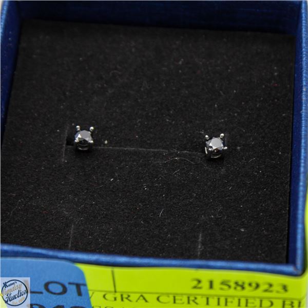 NEW GRA CERTIFIED BLACK MOISSANITE STUD