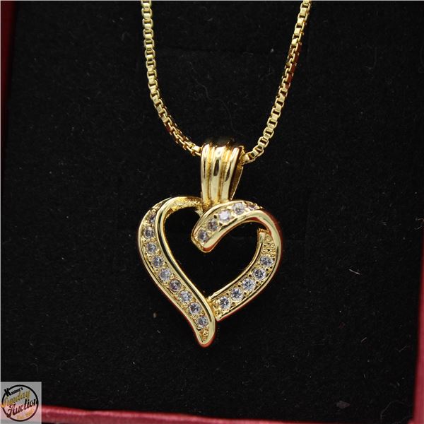 NEW GOLD PLATED HEART PENDANT