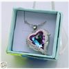 Image 1 : NEW OCEAN HEART PENDANT NECKLACE 45CM