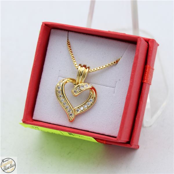 NEW GOLD PLATED HEART PENDANT