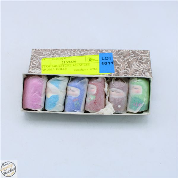 SET OF MINIATURE JAPANESE DARUMA DOLLS