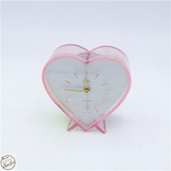 HEART SHAPED MONROE ALARM CLOCK, MADE IN