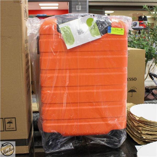 NEW CARRY ON LUGGAGE TSA LOCK 20" ORANGE