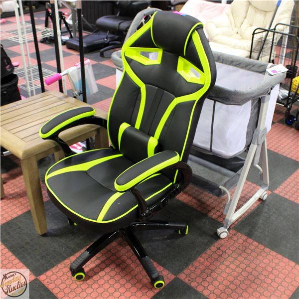 NEW ASSEMBLED GREEN/BLK HYDROLIC OFFICE CHAIR