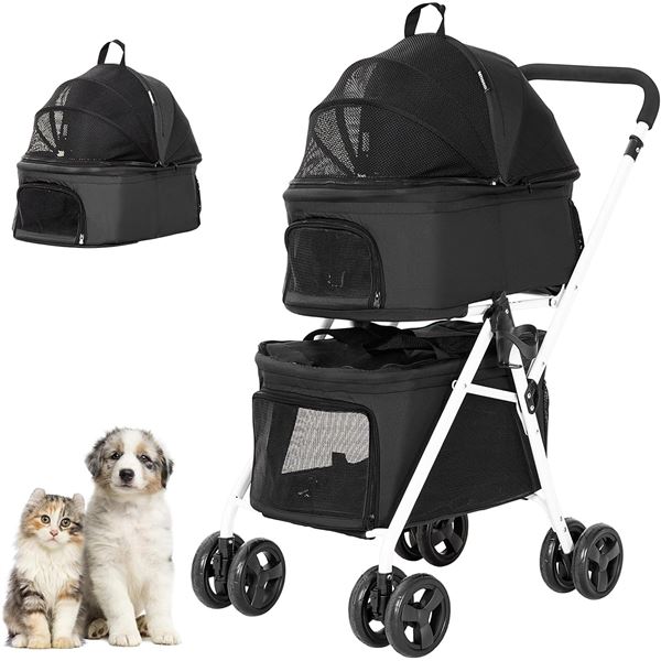 NEW BETSOCCI DOG STROLLER WITH DETACHABLE CARRIER