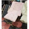 Image 1 : NEW ASSEMBLED PINK FOLDING CHAIR & OTTOMAN