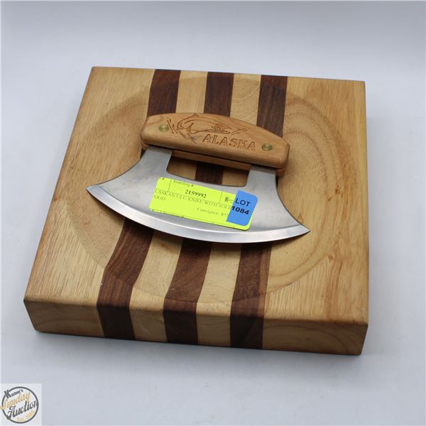 ALASKAN ULU KNIFE WITH SOLID WOOD