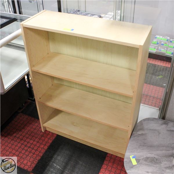 WOOD SHELVING UNIT, SZ 43HX32LX11W
