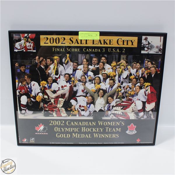 2002 OLYMPICS WOMENS GOLD MEDAL WINNERS 20" X 16"