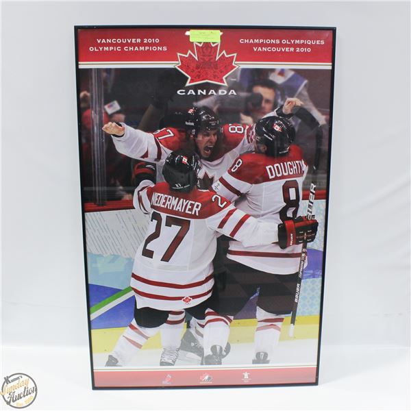 2010 OLYMPICS CHAMPIONS CROSBY SCORES 34" X 23"