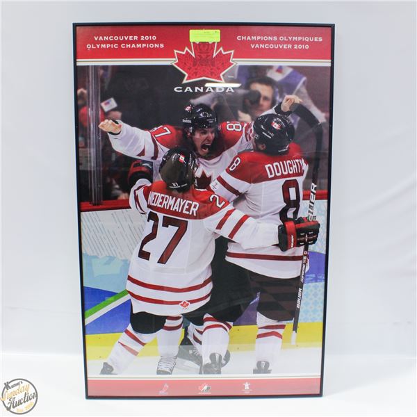 2010 OLYMPICS CHAMPIONS CROSBY SCORES 34" X 23"