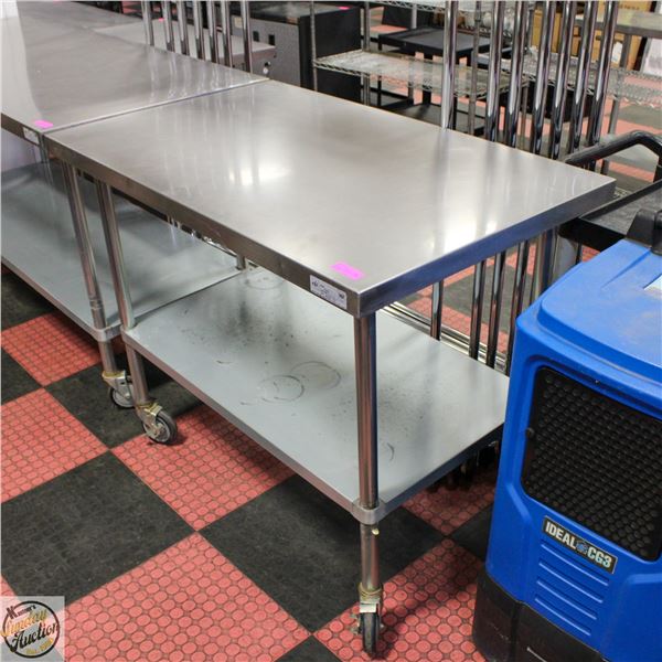 4' X 30" X 40" HIGH S/S COMMERCIAL PREP TABLE