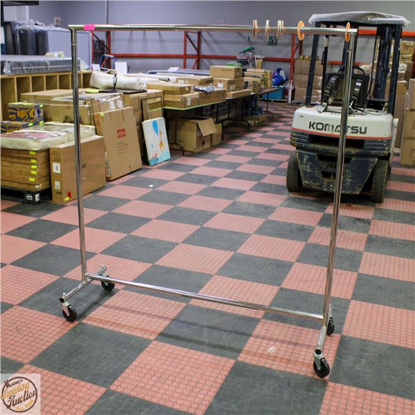 COMMERCIAL CHROME CLOTHING RACK