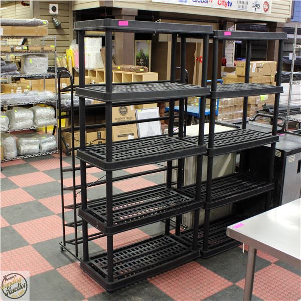 6FT TALL PLASTIC STORAGE SHELF