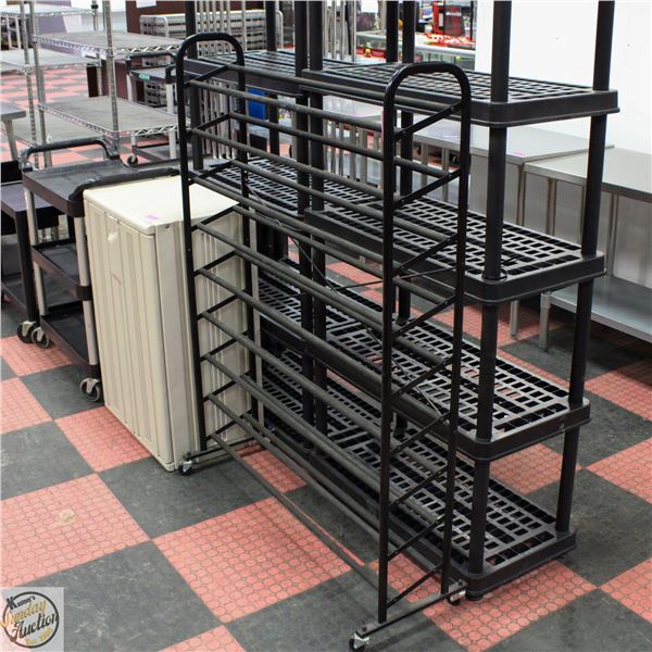 METAL SHOE RACK ON WHEELS