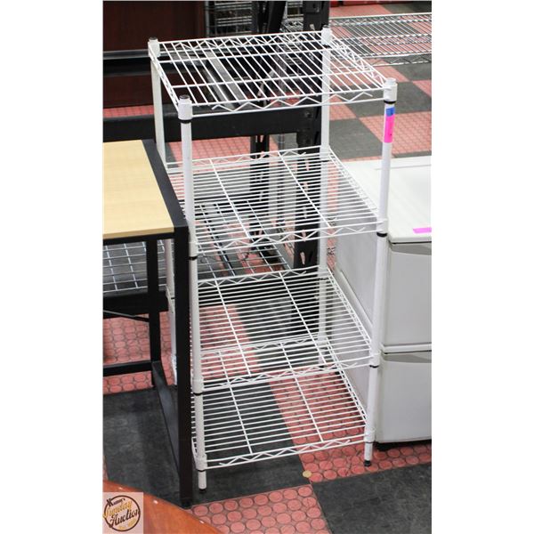 17 1/2" X 17 1/2" X 40" TALL WHITE WIRE RACK