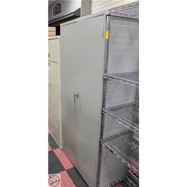 METAL TWO DOOR CABINET 36" X 18" X 72"