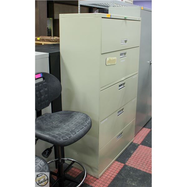 5 TIER FILE CABINET WITH KEY 36" X19 " X 66.5"