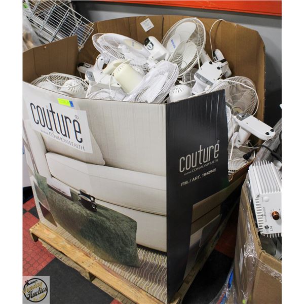 PALLET OF WALL MOUNTING FANS