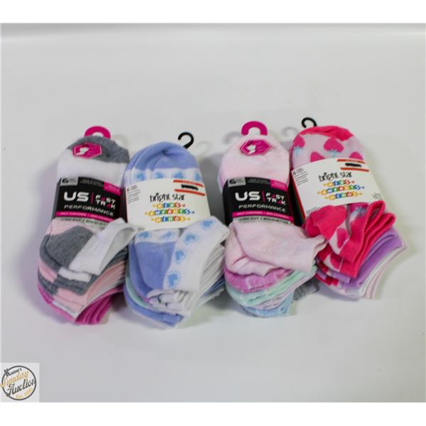 NEW 24 PAIR OF GIRLS SOCKS